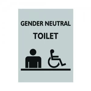 image of Stewart Superior Gender Neutral Toilet Sign Acrylic 150x200mm