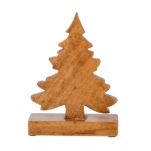 Image of Natural Wood Standing Tree Decoration Small