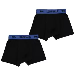 image of Lonsdale 2 Pack Boxer Shorts Junior Boys - Blue