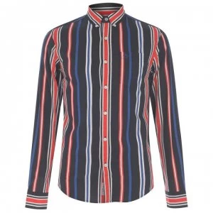 Image of Original Penguin Penguin Long Sleeve Vertical Stripe Shirt Mens - Dark Sapphire