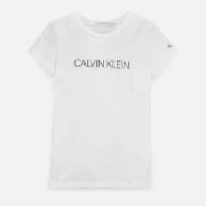 Image of Calvin Klein Girls Institutional T-Shirt - Bright White - 10-11 Years