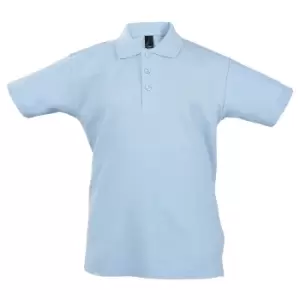 Image of SOLS Kids Unisex Summer II Pique Polo Shirt (12yrs) (Blue Atoll)