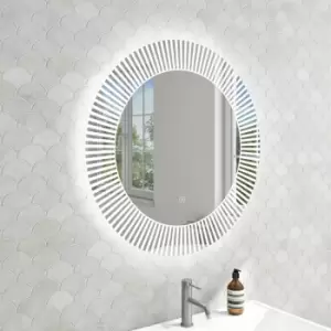 Image of Round LED Bathroom Mirror with Demister 800mm - Empire