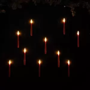 image of 10pcs Premier 15cm Floating Red Static Flicker Battery Candle with Remote Control in Warm White