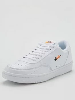 Image of Nike Court Vintage Premium - White/Black/Orange, Black/White/Orange, Size 5, Women