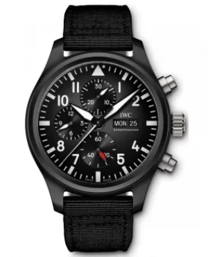 IWC Pilot's Top Gun Black Dial Black Strap Mens Watch IW389101 IW389101