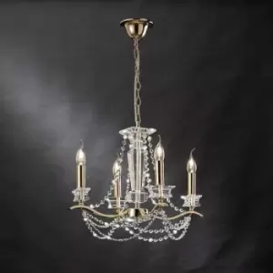 Image of Nydia 4-light pendant in gold / crystal