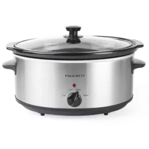 Image of Progress 6.5L Oval Slow Cooker with Glass Lid