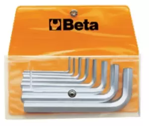 image of Beta Tools 96 /B8 8pc Offset Hexagon Key Set in Wallet Chrome-plated 000960386