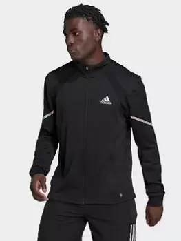 Image of adidas Everydayrun Full-zip Knit Jacket, Black Size XS Men