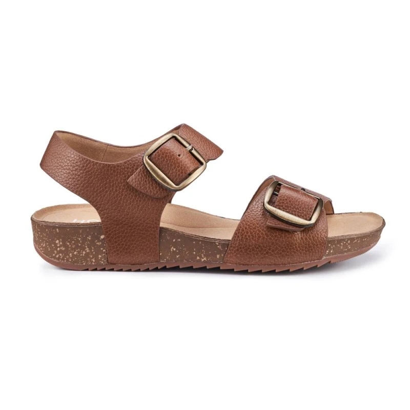 Image of Hotter Womens 'Tourist II' Cork Wedge Sandals in Tan Size: 3 Tan Female 3