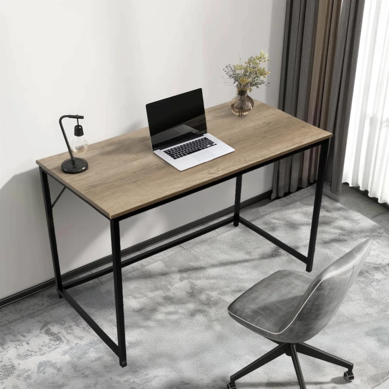 Image of House of Home Desk Computer PC Laptop Home Office Work desk 120cm, Light Brown Rustic Style Brown unisex