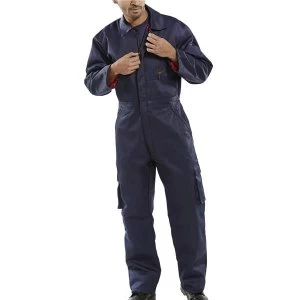 Image of Click Workwear Quilted Boilersuit Navy Blue Size 36 Ref QBSN36 Up to 3