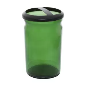 image of Green Glass Toothbrush Holder