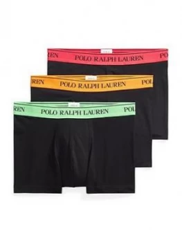 image of Polo Ralph Lauren 3 Pack Neon Waistband Trunks - Black