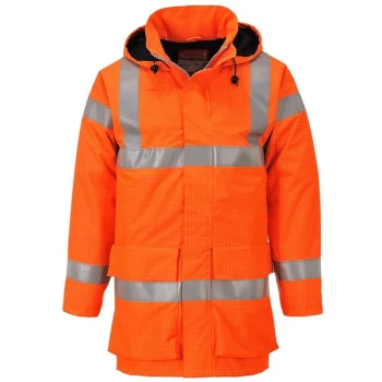 Image of Portwest - S774ORRL - sz L Bizflame Rain Hi-Vis Multi Lite Jacket - Orange