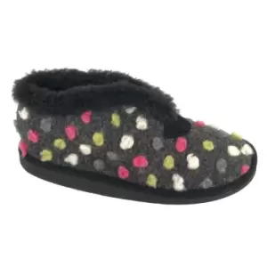 image of Sleepers Womens/Ladies Tilly Lightweight Thermal Lined Bootee Slippers (4 UK) (Black/Grey)