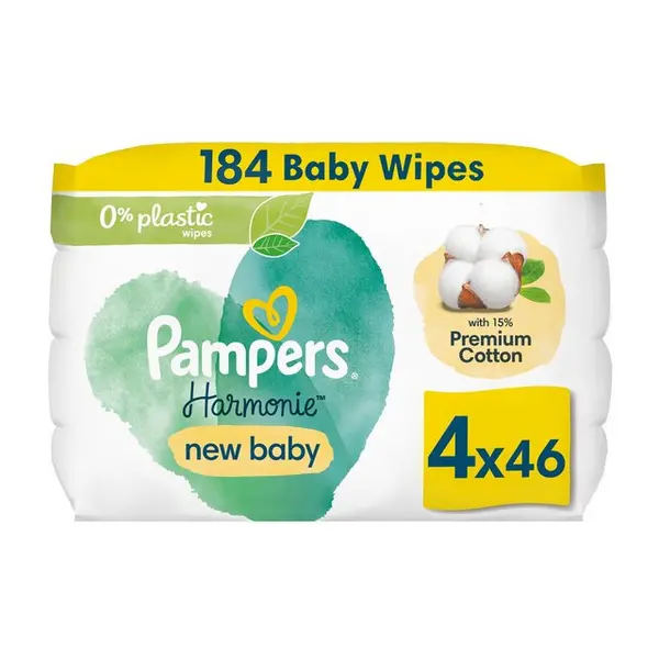 image of Pampers Harmonie New Baby 4x46 Baby Wipes