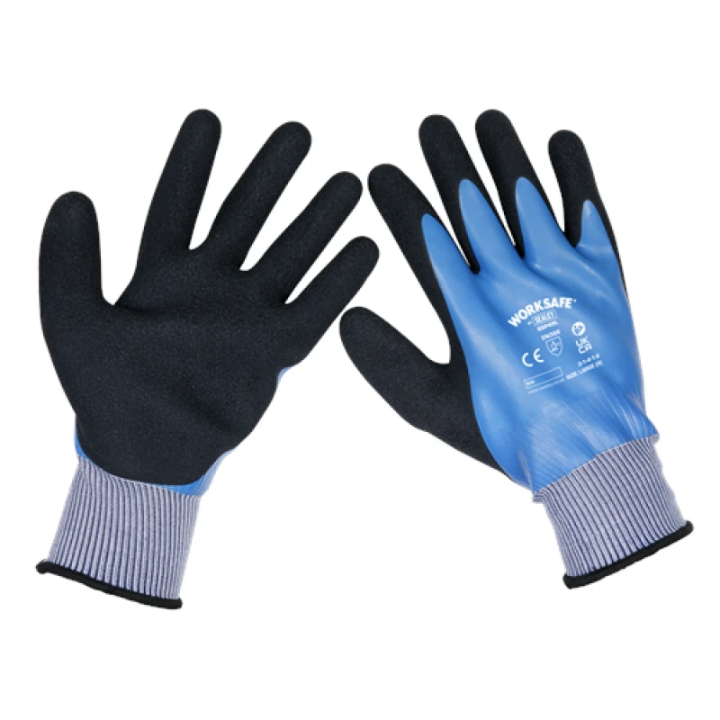 Image of Worksafe Waterproof Latex Gloves - (Large) - Box of 120 Pairs SSP49L/B120