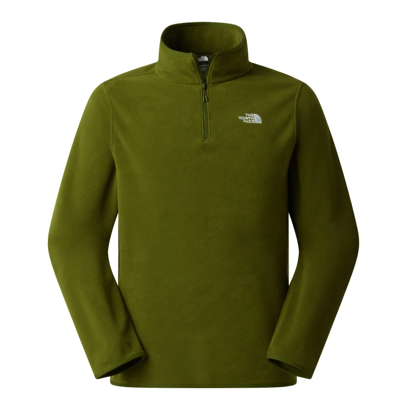 Image of The North Face 100 Glacier Quarter Zip Fleece Mens Woodland Green male Small