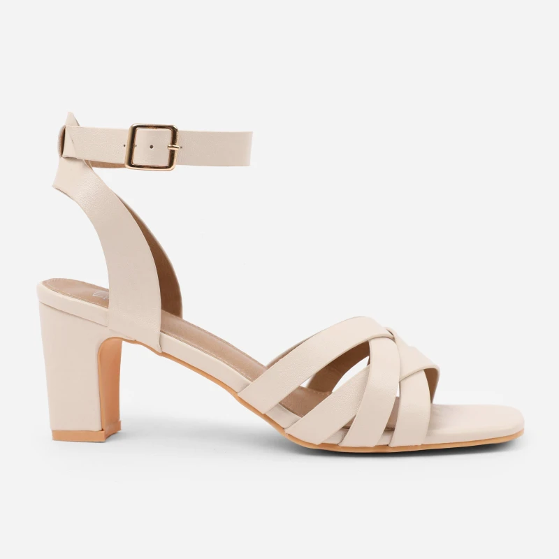 Image of Where's That From 'Ariela' Wide Fit Triple Link Chain Detail Sandals Cream