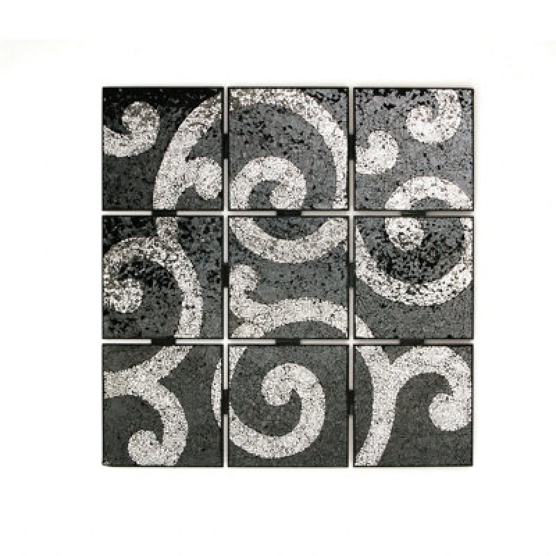 Image of Premier Housewares Opulence Mosaic Wall Plaque Home Wall Decor Black