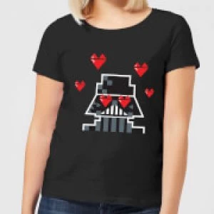 Image of Star Wars Valentine's Vader In Love Womens T-Shirt - Black