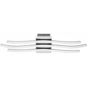 Image of Loops - Wall Flush Ceiling Light Colour Chrome Shade White Plastic Bulb LED 26W Incl.