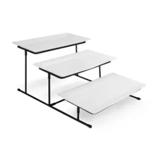 Image of 3 Tier Serving Set Platters M&amp;W