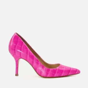 Image of Dune Bold Crocodile Print Leather Court Shoes - UK 4