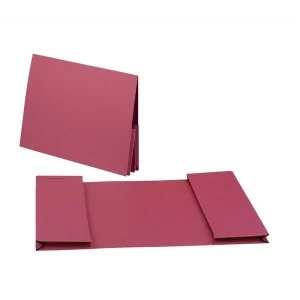 image of Guildhall Foolscap 315gm2 Double Legal Manilla Pocket Wallet Red Pack of 25