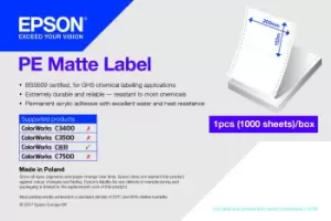 Image of Epson PE Matte Label - Die-cut Fanfold sheets with sprockets:...