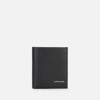 image of Calvin Klein Jeans Mens Micro Pebble Small Trifold Wallet - Black