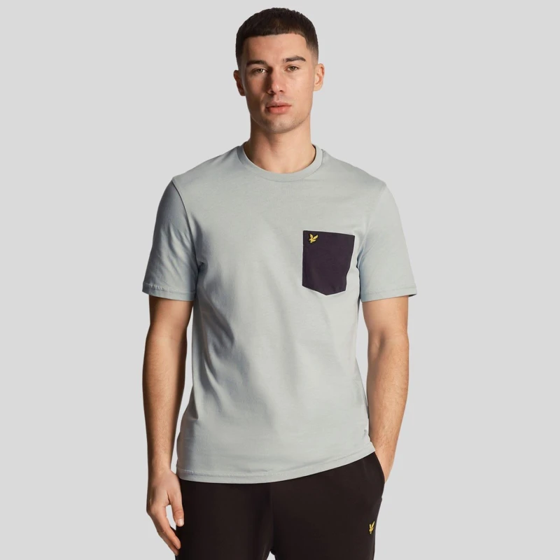 Image of Lyle and Scott Contrast Pocket T-Shirt Blue male S