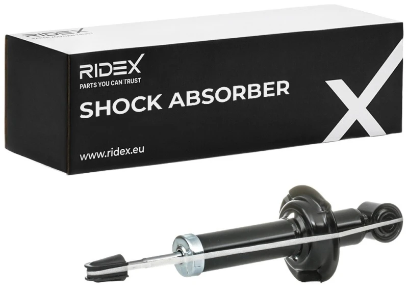 Image of RIDEX 854S0542 Shock absorber Rear Axle, Gas Pressure, Twin-Tube, Telescopic Shock Absorber, Bottom eye Shock Absorber (854)