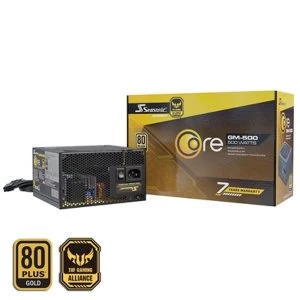 image of Seasonic Core GM 500W 120mm Sleeve Bearing Fan 80 PLUS Gold Semi Modular PSU UK PLg