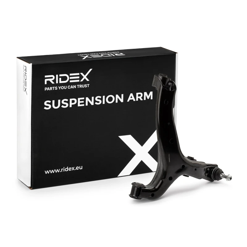 Image of RIDEX 273C2090 Suspension arm Control Arm, Steel, Front Axle Right, with rubber mount Steel Track Control Arm (273)
