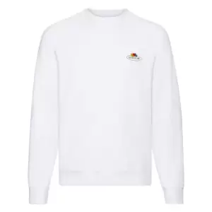 image of Fruit of the Loom Mens Vintage Small Logo Set-in Sweatshirt (L) (White)