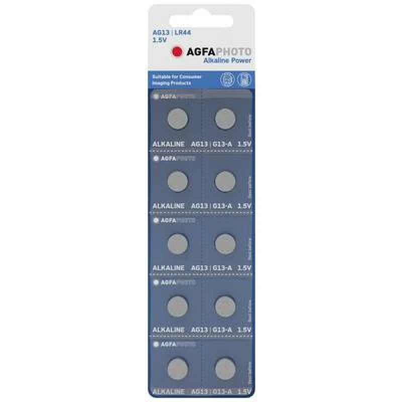 Image of Agfaphoto AgfaPhoto Button cell LR44 1.5 V 10 pc(s) Alkali-manganese AG13 150-805603