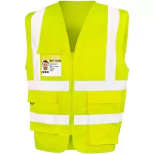 Image of WORK-GUARD by Result Unisex Adult Heavy Duty Security Vest (M) (Fluorescent Yellow) - Fluorescent Yellow