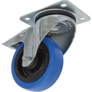 Image of Sealey Swivel Plate Total Lock Castor Blue Elastic 100mm