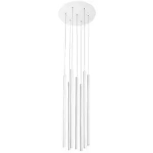 Image of Netlighting Merano Cajon 7 Light Cluster Pendant Ceiling Light Sandy White Alumi