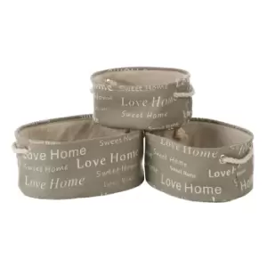 Image of Premier Housewares Set of 3 Canvas Oval Laundry Hampers - Taupe