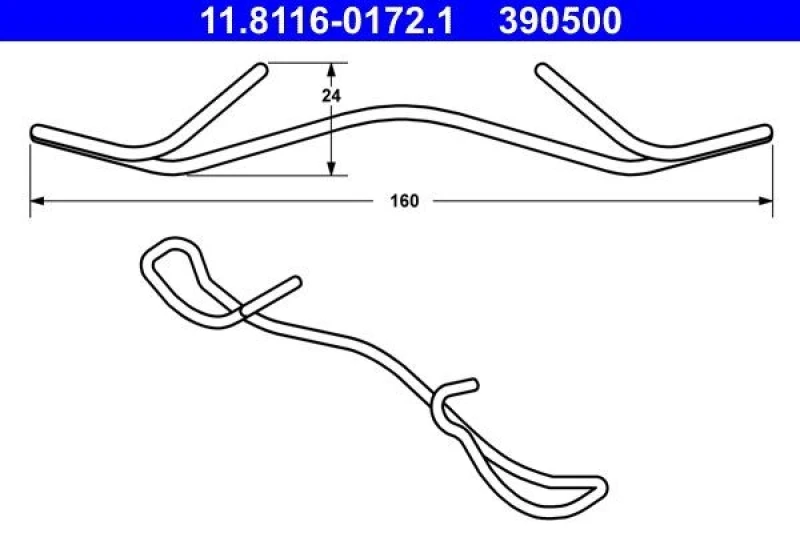 Image of ATE 11.8116-0172.1 Spring, brake caliper Spring,brake caliper (2296)