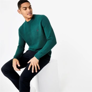 image of Jack Wills Stitch Crew Neck Jumper - Dk Green