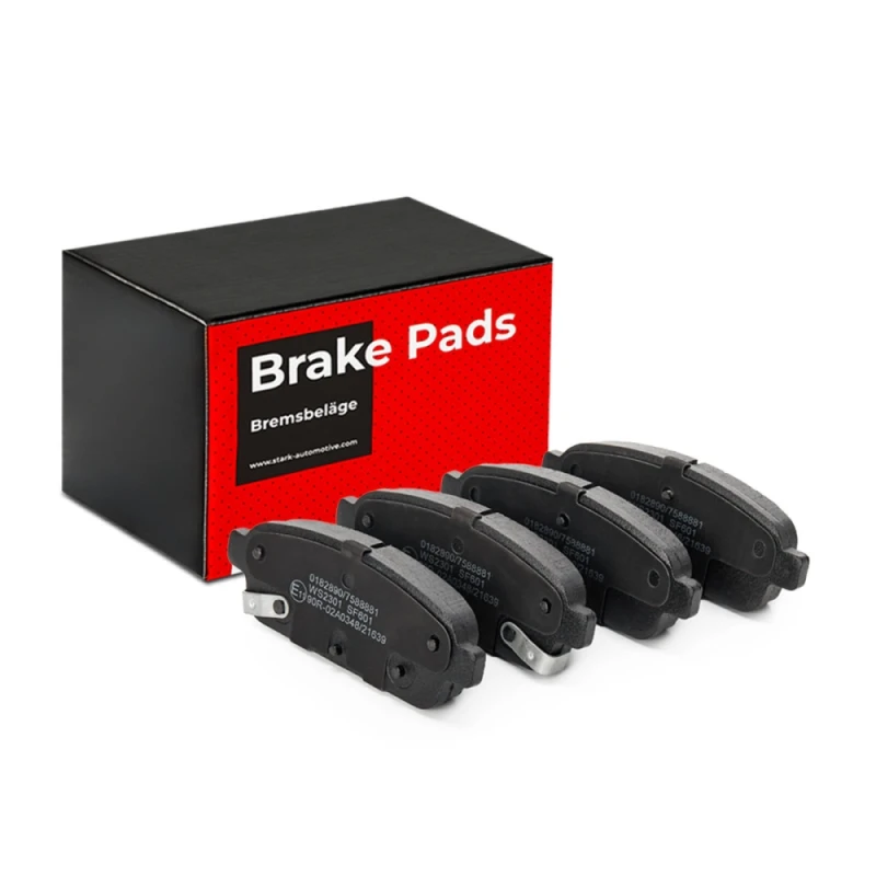 Image of STARK SKBP-0010193 Brake pad set Rear Axle, with acoustic wear warning, with anti-squeak plate Brake Pad Set,disc brake (402)