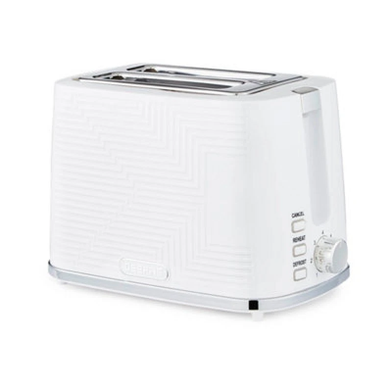 Image of Geepas Opus Collection 2 Slice Bread Toaster with 7 Level Browning Control Crumb Tray Cancel White