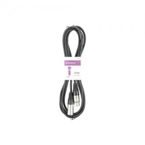 Image of Qtx 190.081UK audio cable 3m XLR (3-pin) Black