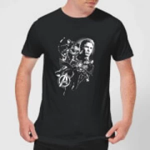 Image of Avengers Endgame Mono Heroes Mens T-Shirt - Black