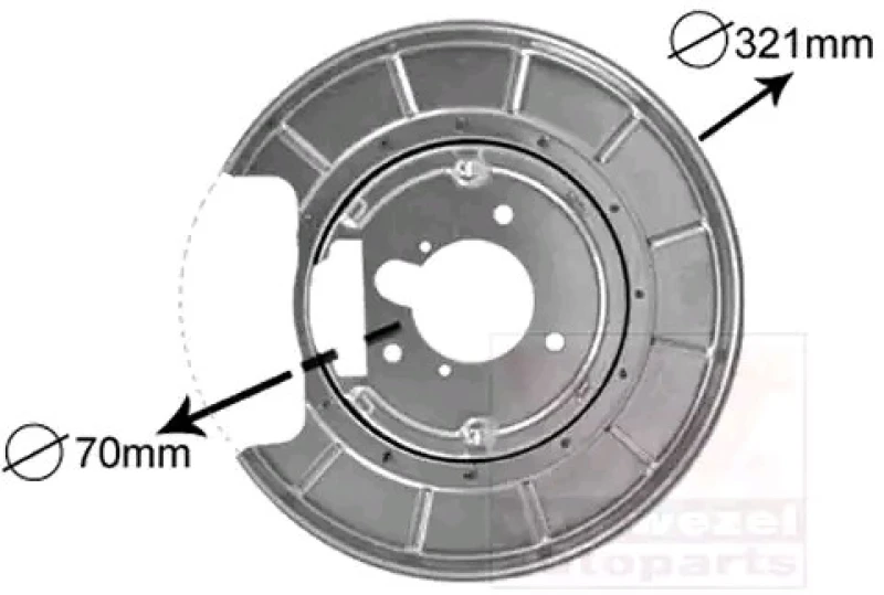 Image of VAN WEZEL 4047373 Brake Disc Back Plate Rear Axle Left Splash Panel,brake disc (1330)